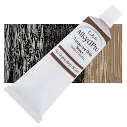 CAS AlkydPro Fast-Drying Alkyd Oil Color - Transparent Oxide Brown, 70 ml tube and swatch