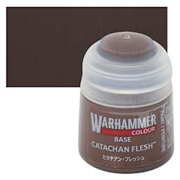 Warhammer Base Acrylic Paint - Catachan Flesh, 12 ml jar and swatch