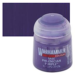 Warhammer Base Acrylic Paint - Phoenician Purple, 12 ml jar and swatch