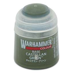 Warhammer Base Acrylic Paint - Castellan Green, 12 ml jar