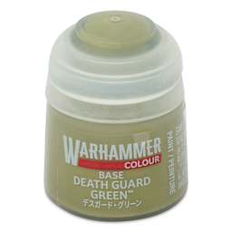 Warhammer Base Acrylic Paint - Death Guard Green, 12 ml jar