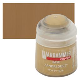 Warhammer Base Acrylic Paint - Zandri Dust, 12 ml jar and swatch