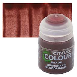 Citadel Shade Acrylic Paint - Berserker Bloodshade, 18 ml, bottle and swatch