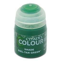 Citadel Shade Acrylic Paint - Biel-Tan Green, 18 ml bottle, front