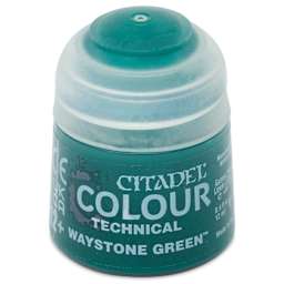 Citadel Technical Acrylic Paint - Waystone Green, 12 ml, front of bottle