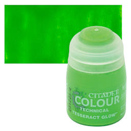 Citadel Technical Acrylic Paint - Tesseract Glow, 18 ml bottle and swatch
