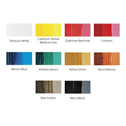 Winsor & Newton Galeria Acrylics - Set of 10, Assorted Colors, 60 ml, swatches