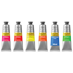 Winsor & Newton Galeria Acrylics - Set of 6, Fluorescent Colors, 20 ml