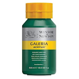 Winsor & Newton Galeria Flow Acrylics - Permanent Green Deep, 500 ml tube
