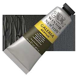 Winsor & Newton Galeria Flow Acrylic - Lamp Black, 60 ml tube and swatch