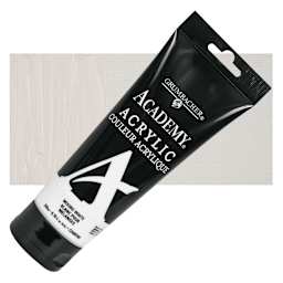 Grumbacher Academy Acrylic - Mixing White, 200 ml tube and swatch