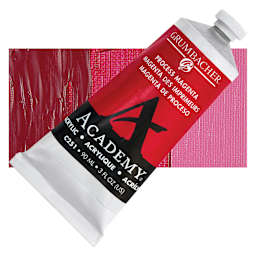 Grumbacher Academy Acrylic - Process Magenta, 90 ml tube and swatch