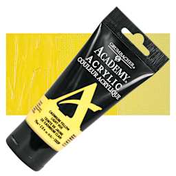 Grumbacher Academy Acrylic - Cadmium Yellow Light Hue, 75 ml tube and swatch