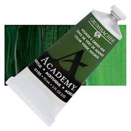 Grumbacher Academy Acrylic - Hooker's Green Hue, 90 ml tube and swatch
