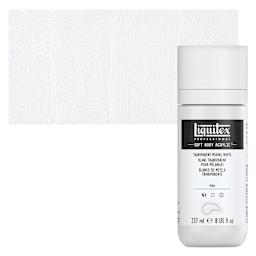 Liquitex Soft Body Artist Acrylic - Transparent Mixing White, 237 ml bottle and swatch