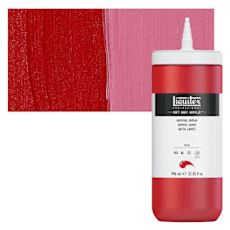 Liquitex Soft Body Artist Acrylic - Naphthol Crimson, 946 ml bottle and swatch