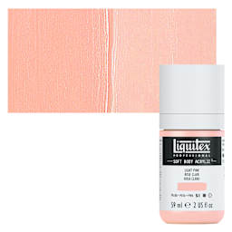 Liquitex Soft Body Artist Acrylic - Light Pink, 59 ml bottle and swatch