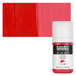 Liquitex Soft Body Artist Acrylic - Pyrrole Red, 59 ml bottle and swatch