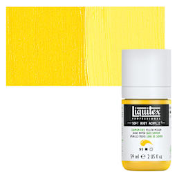 Liquitex Soft Body Artist Acrylic - Cadmium-Free Yellow Medium, 59 ml bottle and swatch