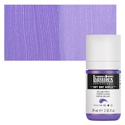 Liquitex Soft Body Artist Acrylic - Brilliant Purple, 59 ml bottle and swatch