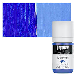 Liquitex Soft Body Artist Acrylic - Cobalt Blue Hue, 59 ml bottle and swatch