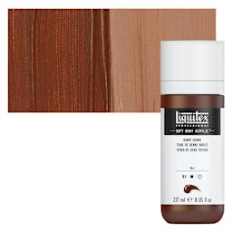 Liquitex Soft Body Artist Acrylis - Burnt Sienna, 237 ml bottle and swatch