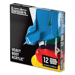 Liquitex Professional Heavy Body Acrylics - Set of 12, Essential Colors, 22 ml, packaging
