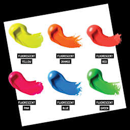 Set content color list. Fluorescent Yellow, Fluorescent Orange, Fluorescent Red, Fluorescent Pink, Fluorescent Blue, Fluorescent Green.