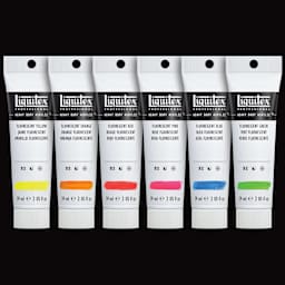Liquitex Professional Heavy Body Acrylics - Set of 6, Fluorescent Colors, 59 ml, set contents