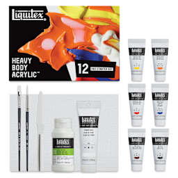 Liquitex Professional Heavy Body Acrylics - Set of 12, Pro Starter Set, 22 ml, set contents and packaging