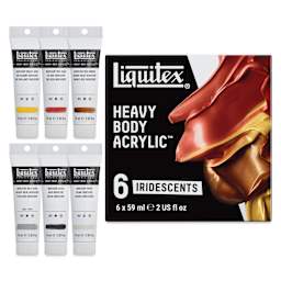 Liquitex Professional Heavy Body Acrylics - Set of 6, Iridescent Colors, 59 ml, set contents and packaging