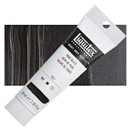 Liquitex Heavy Body Artist Acrylic - Mars Black, 2 oz Tube and swatch