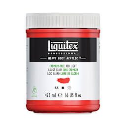Liquitex Heavy Body Artist Acrylics - Cadmium-Free Red Light, 16 oz Jar