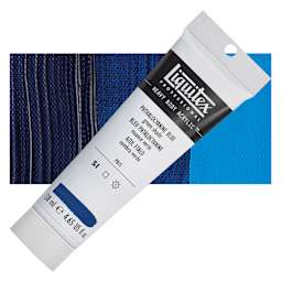 Liquitex Heavy Body Artist Acrylic - Phthalo Blue (Green Shade), 4.65 oz Tube and swatch