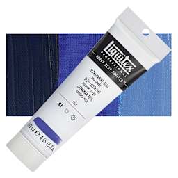 Liquitex Heavy Body Artist Acrylic - Ultramarine Blue (Red Shade), 138 ml, Tube and swatch