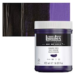Liquitex Heavy Body Artist Acrylic - Dioxazine Purple, 16 oz Jar and swatch