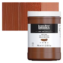 Liquitex Heavy Body Artist Acrylic - Burnt Sienna, 32 oz Jar and swatch