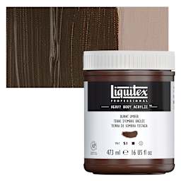Liquitex Heavy Body Artist Acrylic - Burnt Umber, 16 oz Jar and swatch