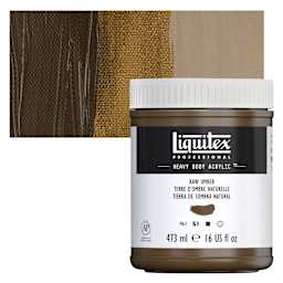 Liquitex Heavy Body Artist Acrylic - Raw Umber, 16 oz Jar and swatch