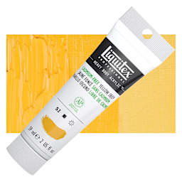 Liquitex Heavy Body Artist Acrylic - Cadmium-Free Yellow Deep, 2 oz and swatch