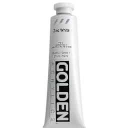 Golden Heavy Body Artist Acrylics - Zinc White, 2 oz Tube