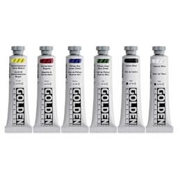 Golden Heavy Body Artist Acrylic Set - Essentials Set of 6, Assorted Colors, 59 ml Tubes