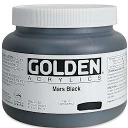 Golden Heavy Body Artist Acrylics - Mars Black, 32 oz Jar