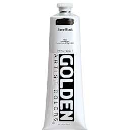 Golden Heavy Body Artist Acrylics - Bone Black, 5 oz Tube