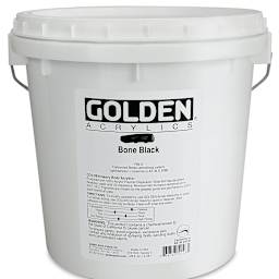 Golden Heavy Body Artist Acrylics - Bone Black, 128 oz jar