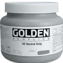 Golden Heavy Body Artist Acrylics - Neutral Gray N6, 32 oz Jar