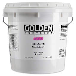 Golden Heavy Body Artist Acrylic Paint- Medium Magenta, 128 oz Bucket