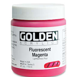 Golden Heavy Body Artist Acrylics - Fluorescent Magenta, 4 oz tube