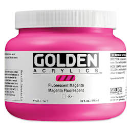 Golden Heavy Body Artist Acrylics - Fluorescent Magenta, 32 oz Jar