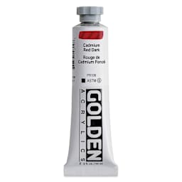 Golden Heavy Body Artist Acrylics - Cadmium Red Dark, 2 oz Tube